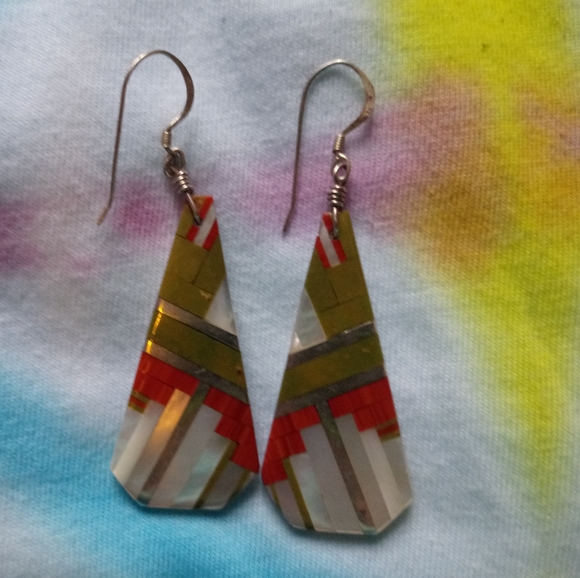 Orange Spiny Oyster,green Turquoise & Mother of Pe - Picture 2 of 4